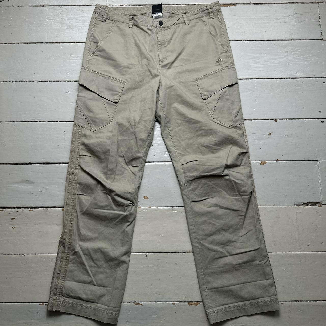 Adidas Baggy Cream Cargo Combat Parachute Trousers