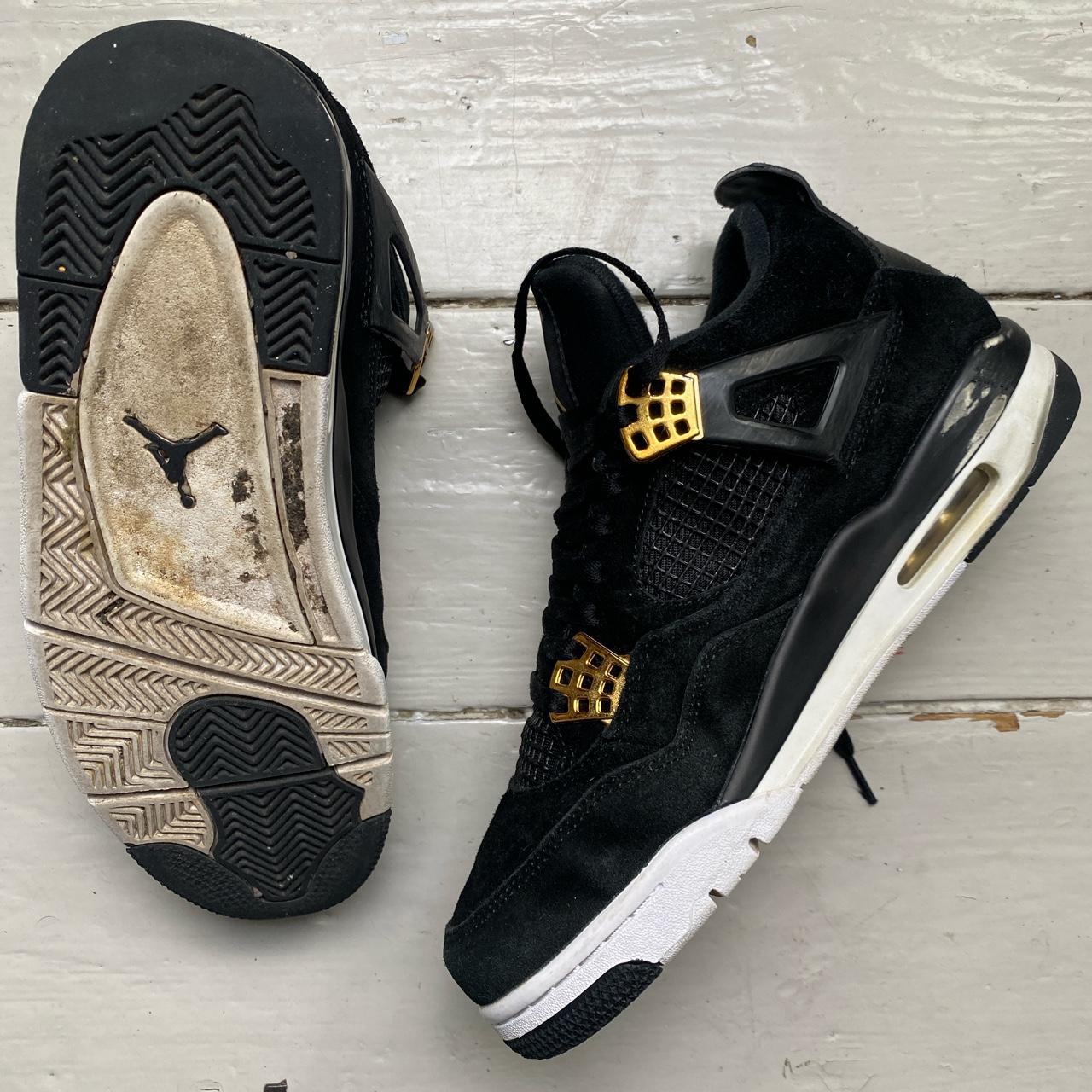 Jordan 4 Royalty Metallic Gold and Black Suede