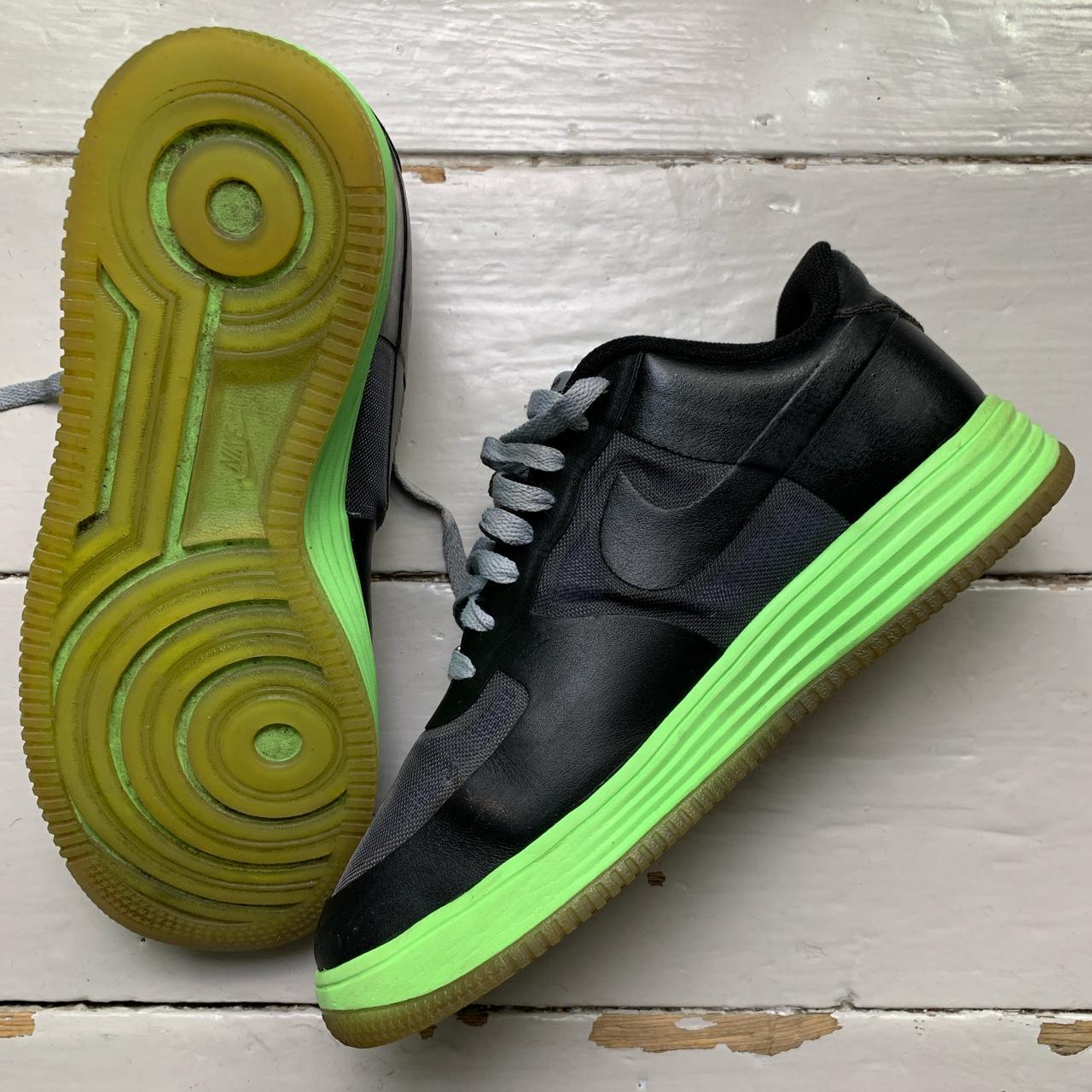 Nike Air Force Lunar 1 Black and Neon Green