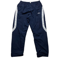 Umbro Vintage Navy and White Baggy Shell Track Pant Bottom (XL)