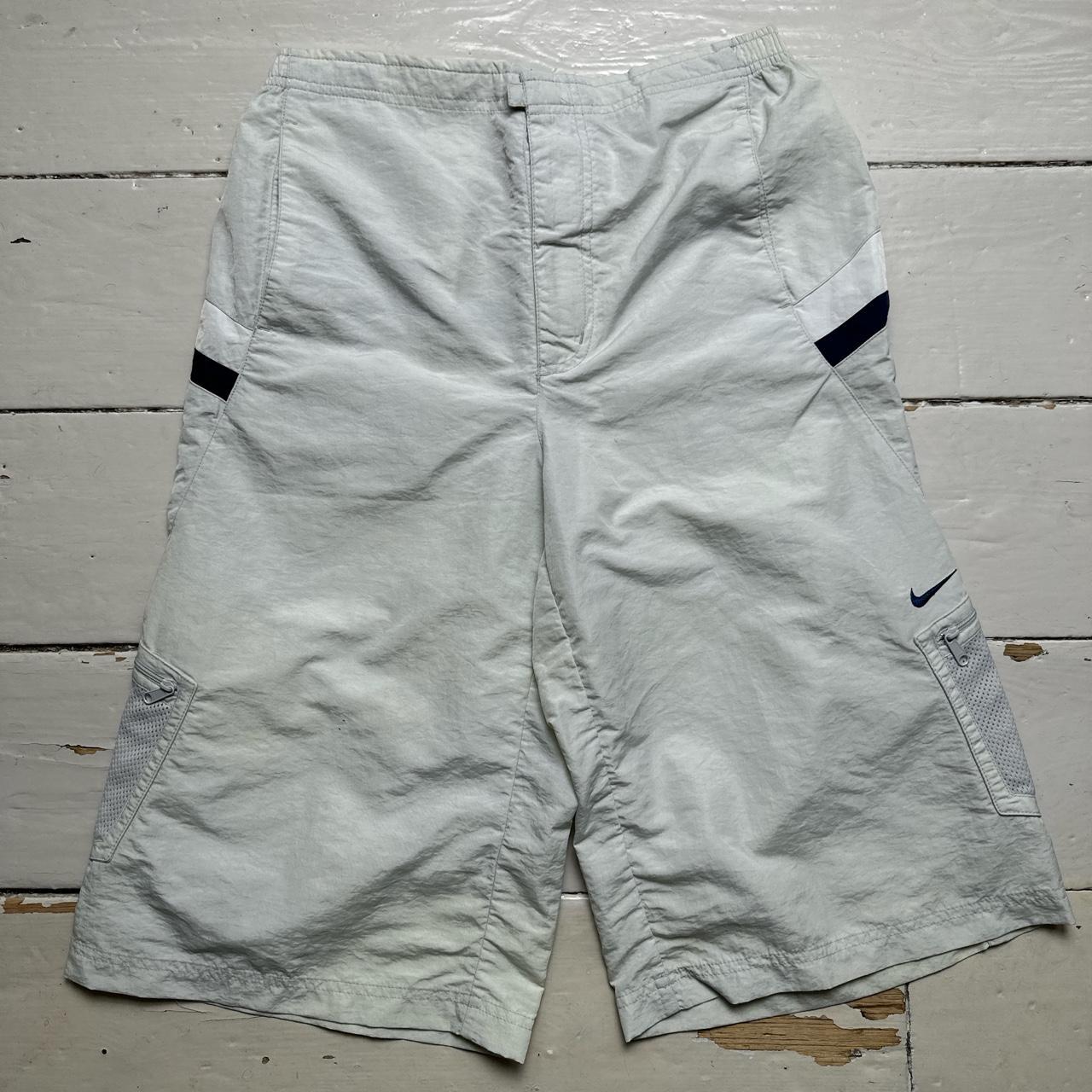 Nike Cargo Shell Track Pant Shorts Cream and Navy