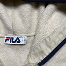 Fila Vintage Teddy Fleece Cream Quarter Zip Hoodie (XL)