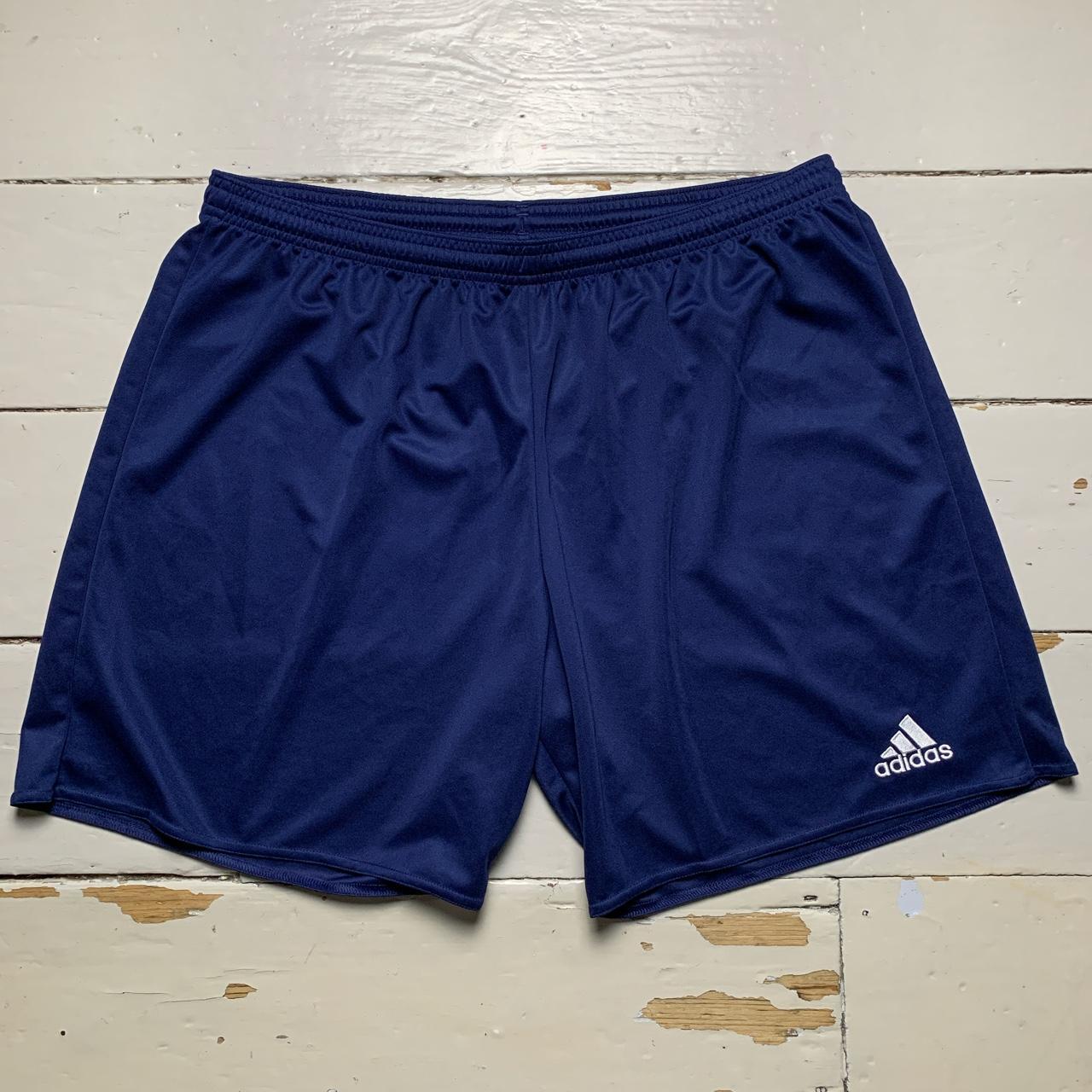 Adidas Navy and White Football Shorts