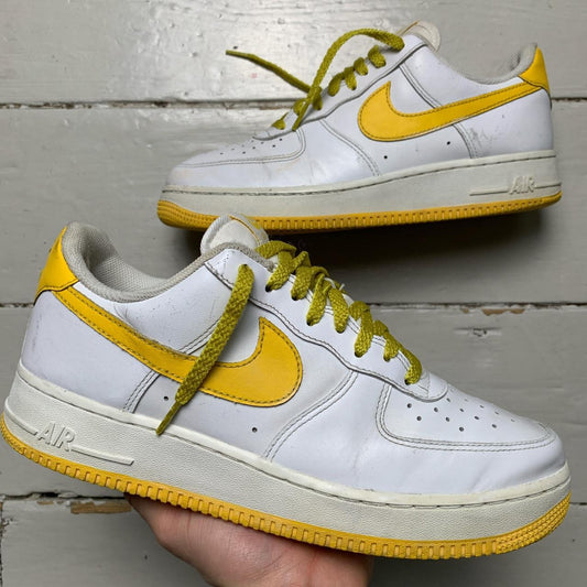 Nike Air Force 1 White and Yellow