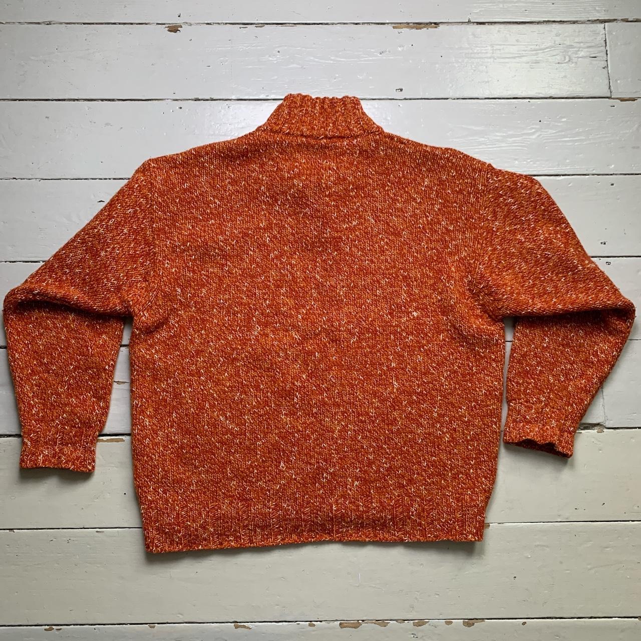 Napapijri Thick Wool Quarter Zip Jumper Orange