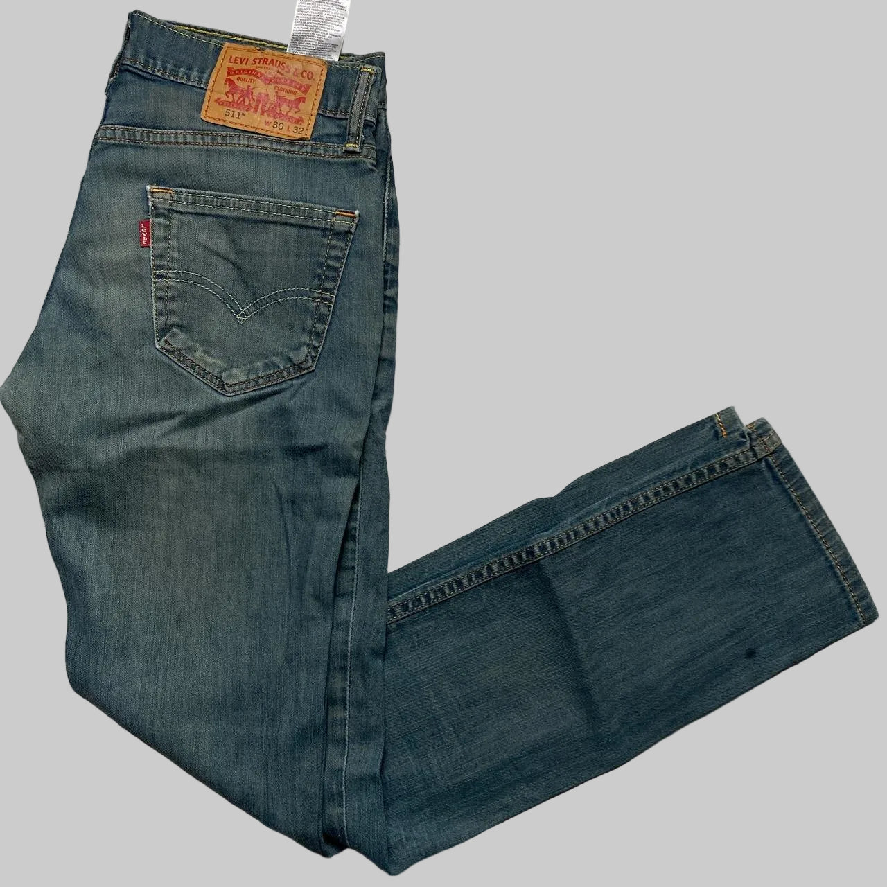 Levis 511 Stonewash Blue Grey Slim Jeans (30W)