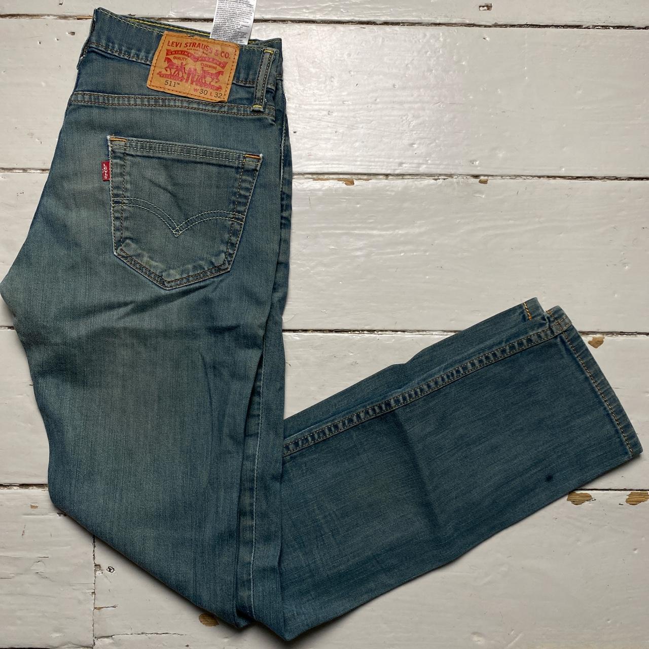 Levis 511 Stonewash Blue Grey Slim Jeans