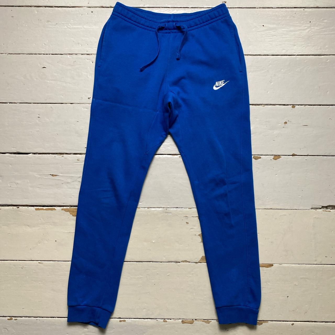 Nike Swoosh Blue and White Hoodie and Joggers Full Tracksuit