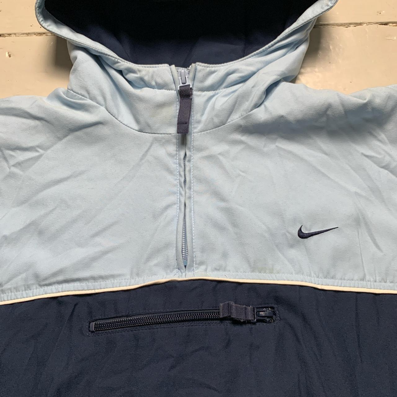 Nike Vintage Baby Blue and Navy Swoosh Skidoo Quarter Zip Jacket