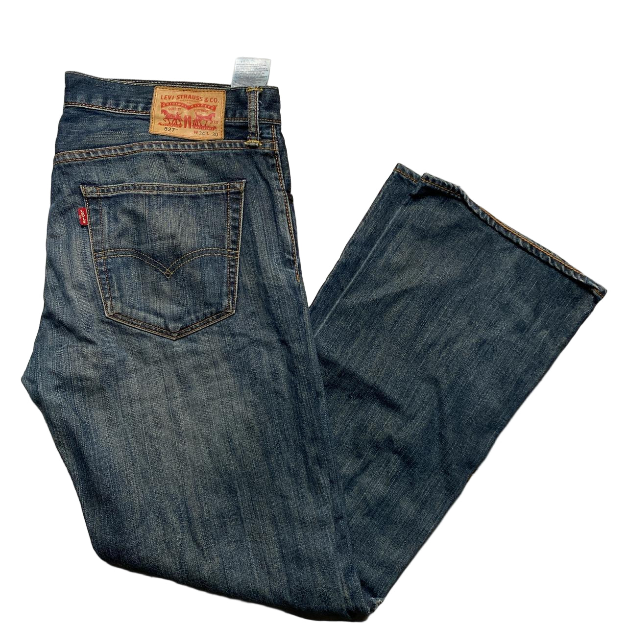 Levis 527 Baggy Navy Stonewash Jeans (34W)
