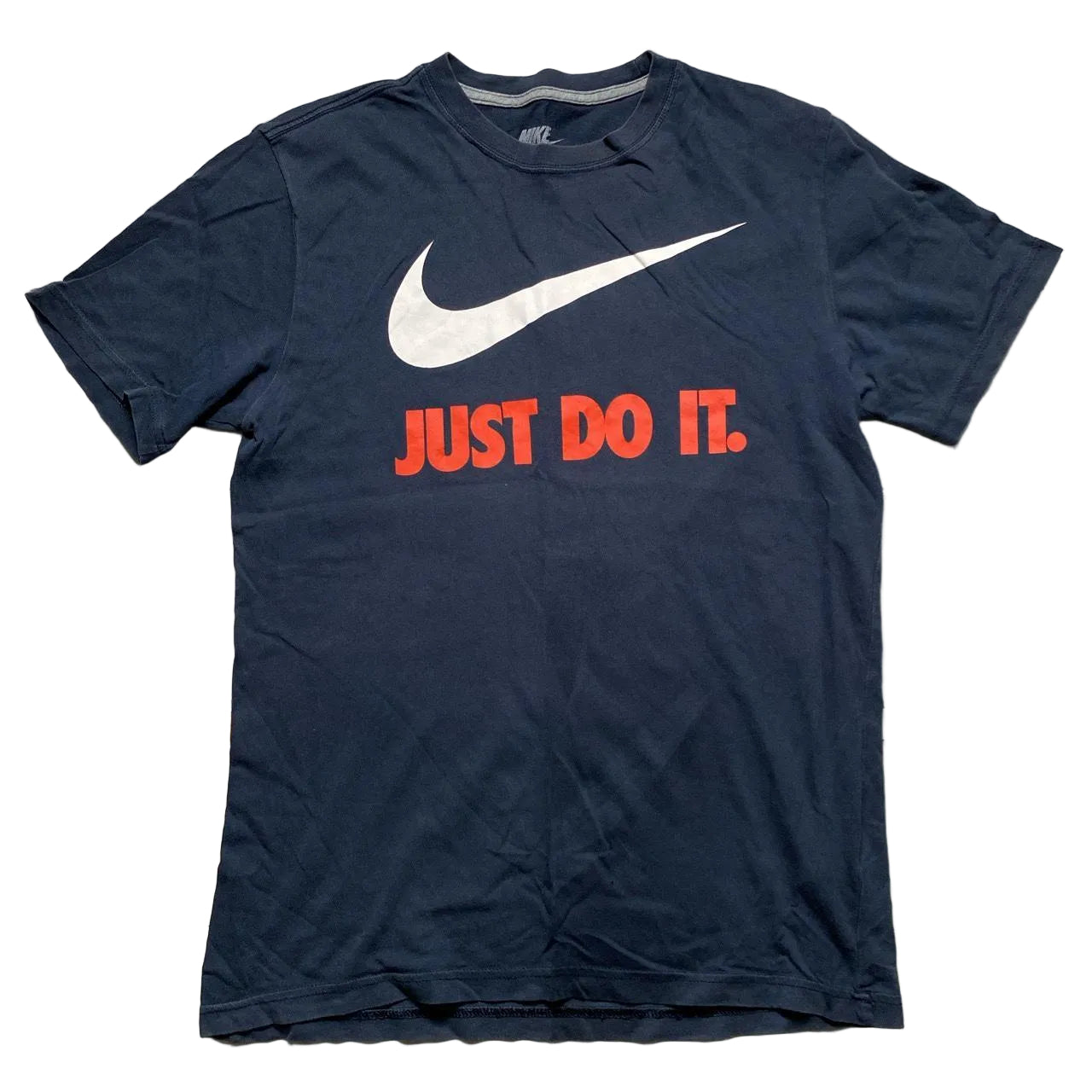 Nike Just Do It Vintage T Shirt Navy Red and White (M)
