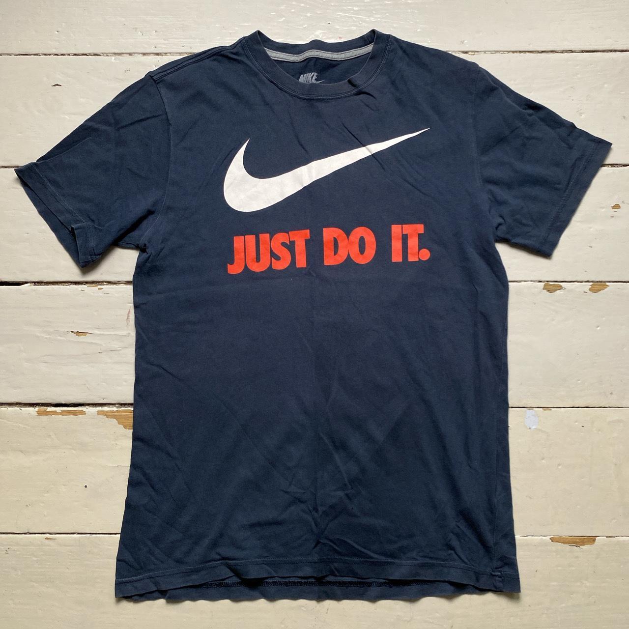 Nike Just Do It Vintage T Shirt Navy Red and White