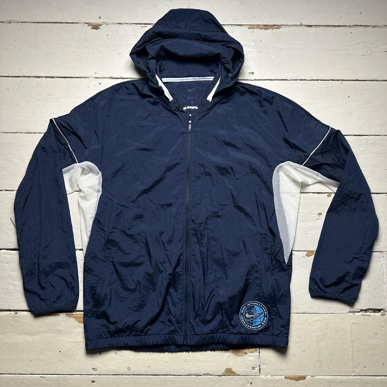 Nike Vintage Windrunner Windbreaker Lightweight Shell Jacket Navy and White