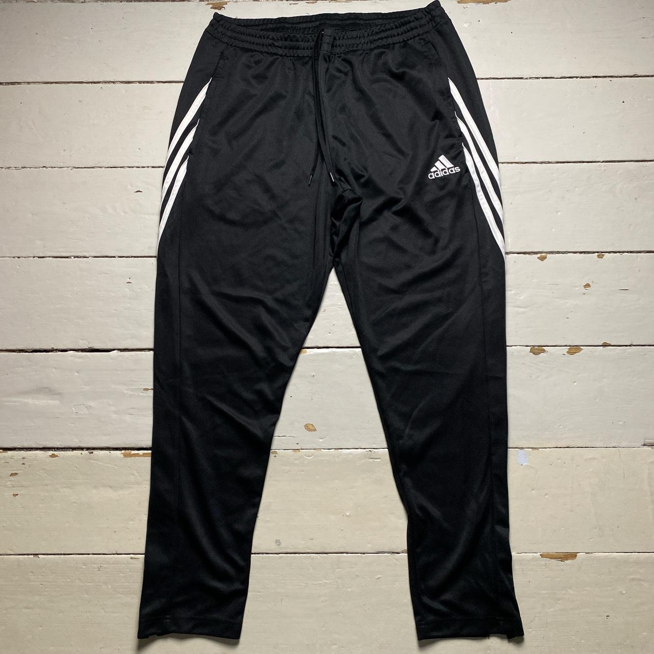 Adidas Black and White Slim Fit Trackpant Bottoms