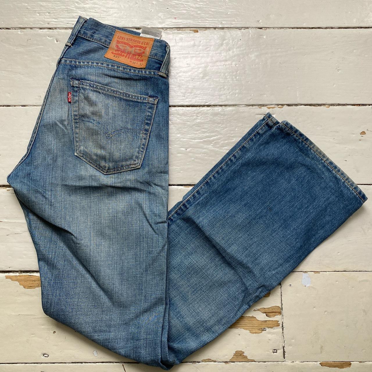 Levis 527 Bootcut Vintage Stonewash Light Blue Jeans