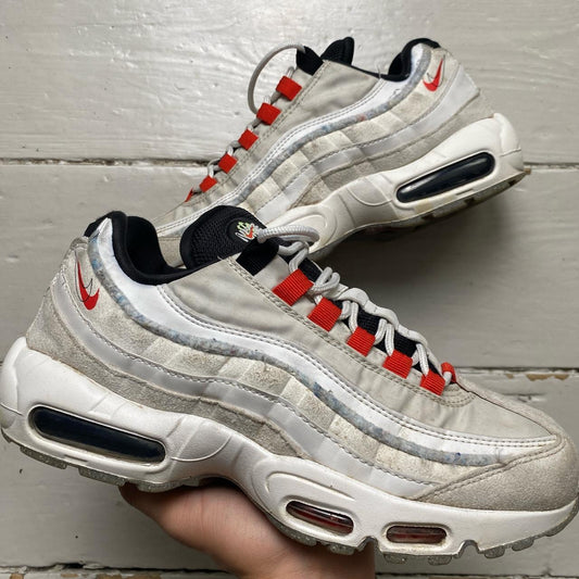 Nike Air Max 95 Light Bone Habanero Red