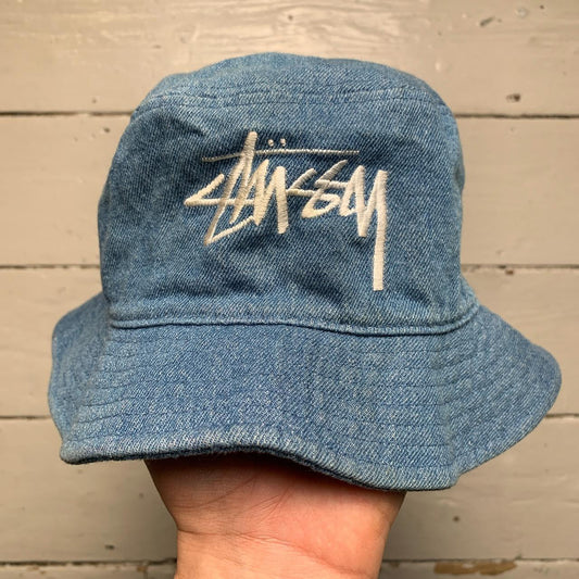 Stussy Blue Denim Bucket Hat