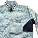 Ecko UNLTD Vintage Navy and Baby Light Blue Varsity Bomber Jacket (XL)