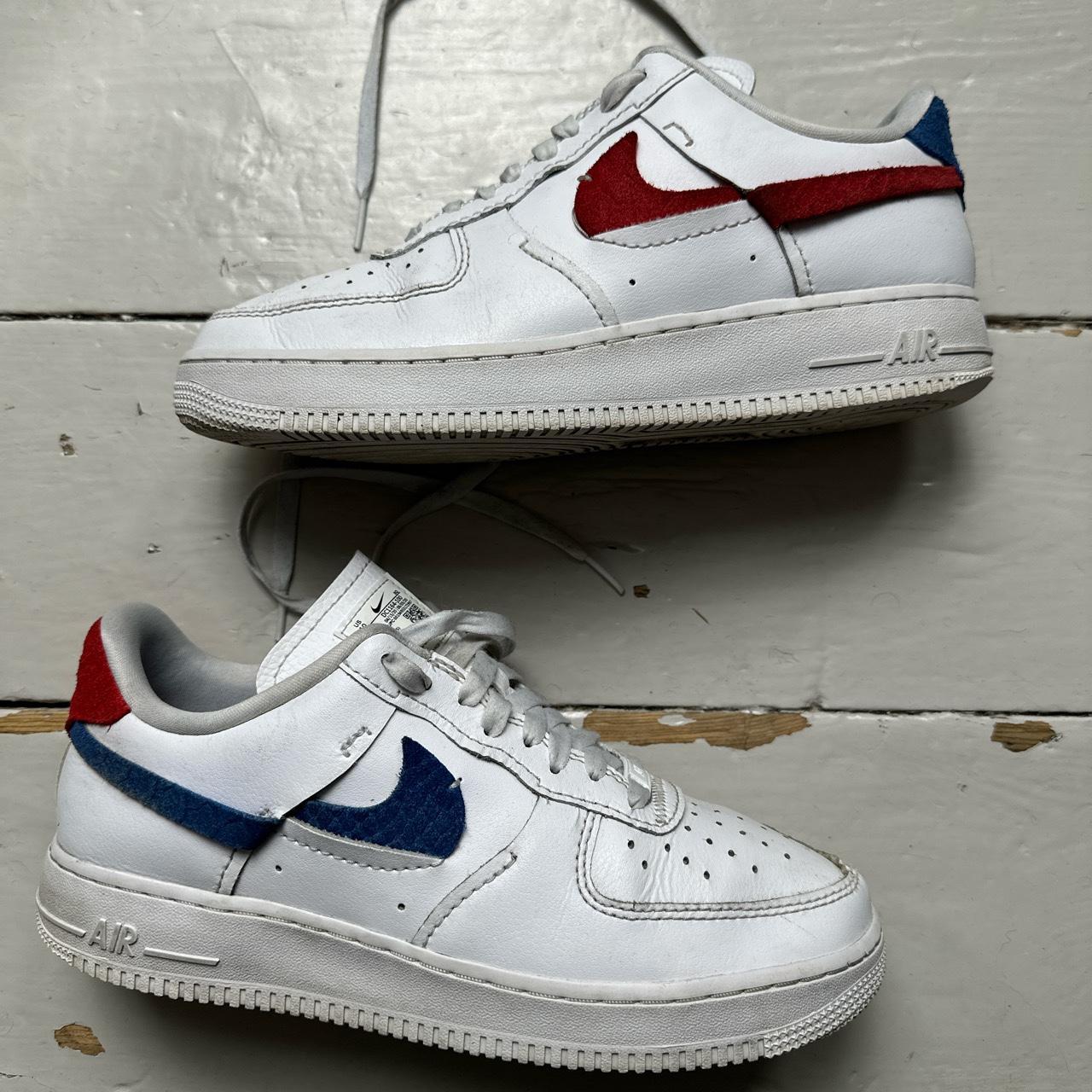 Nike Air Force 1 White Blue and Red