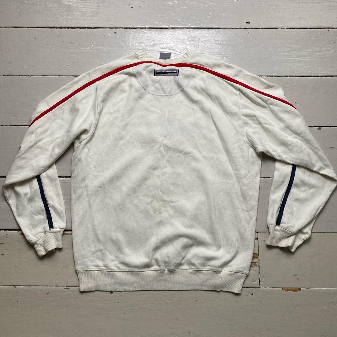 Nike Sporting Excellence Cream Navy and Red Big Swoosh Jumper