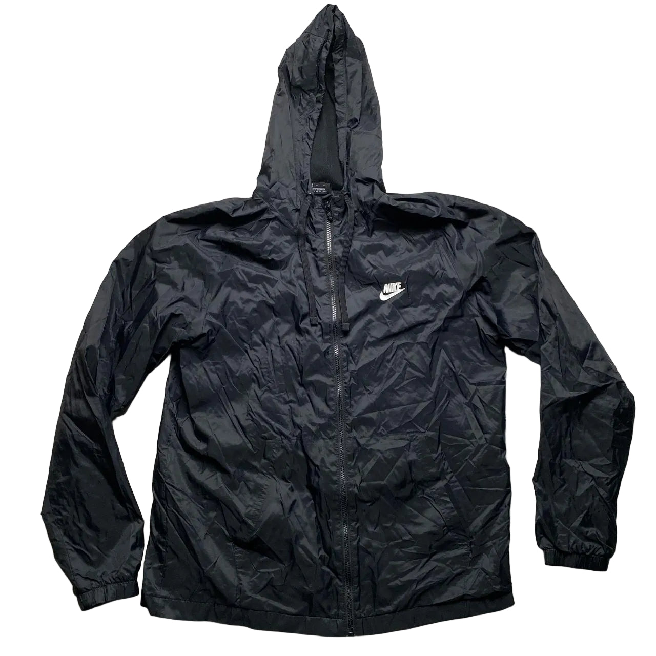 Nike Black and White Swoosh Shell Windbreaker Tracksuit Jacket (L)