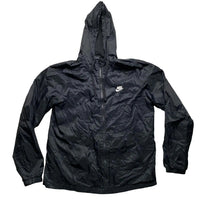 Nike Black and White Swoosh Shell Windbreaker Tracksuit Jacket (L)