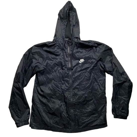 Nike Black and White Swoosh Shell Windbreaker Tracksuit Jacket (L)