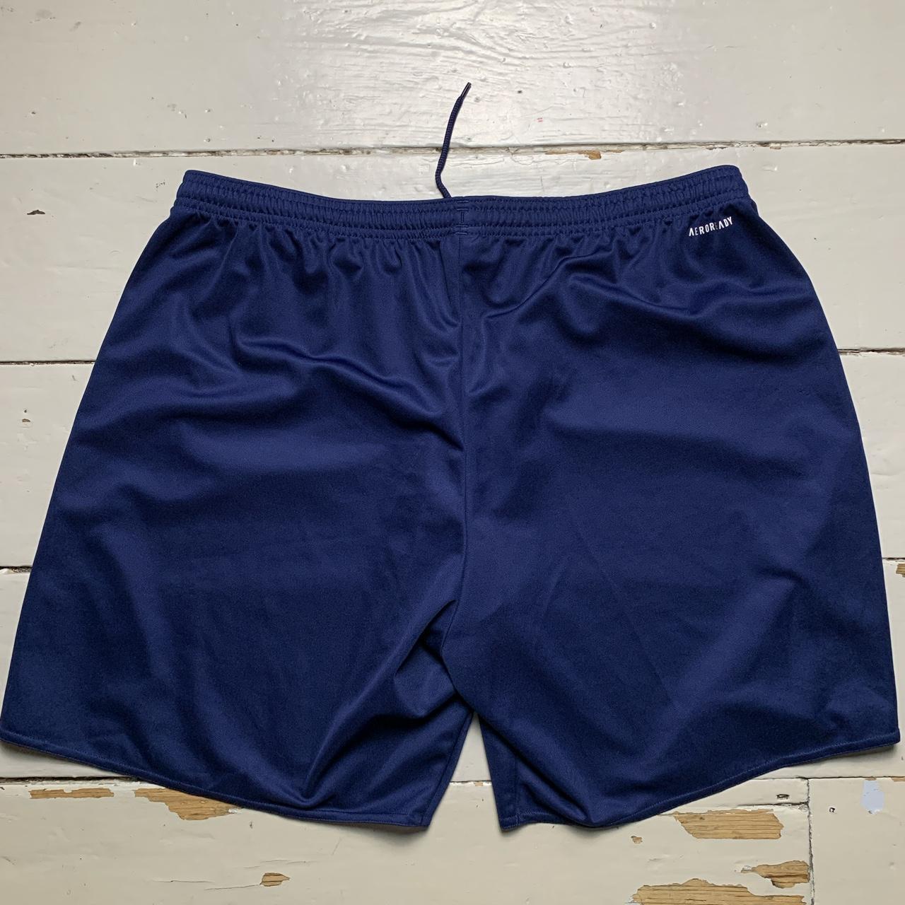 Adidas Navy and White Football Shorts