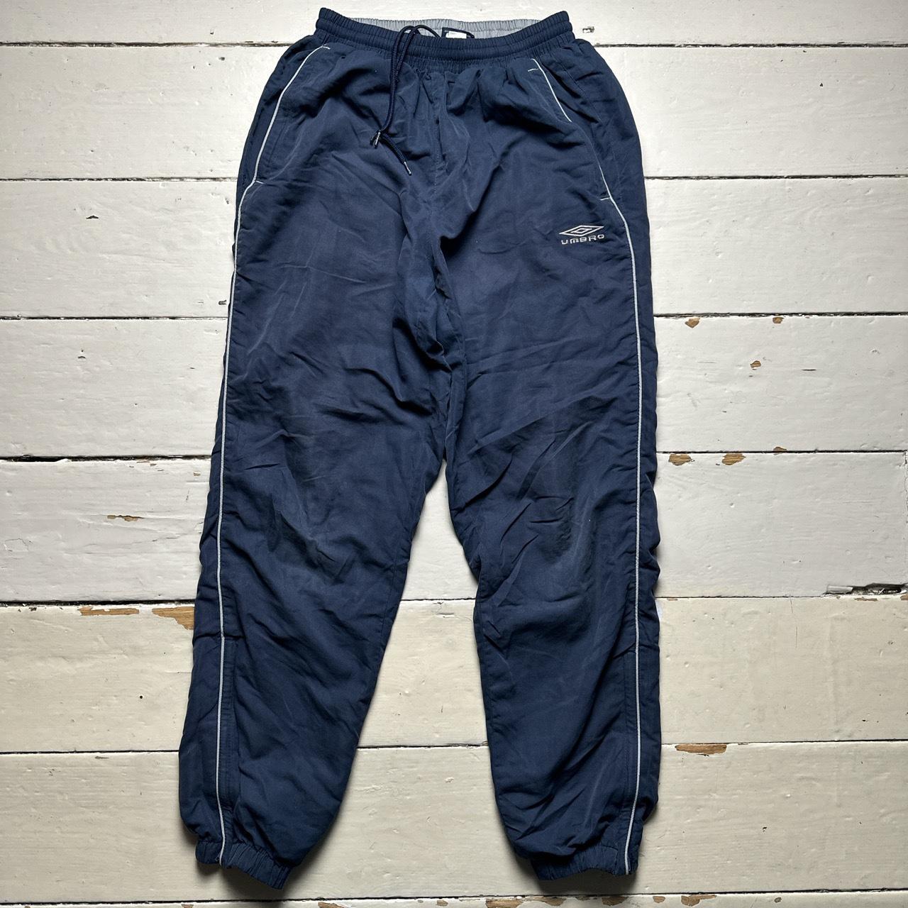 Umbro Navy and Grey Shell Trackpant Bottoms