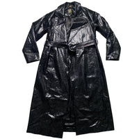 Biba Snakeskin Black Long Trench Coat (UK 12)