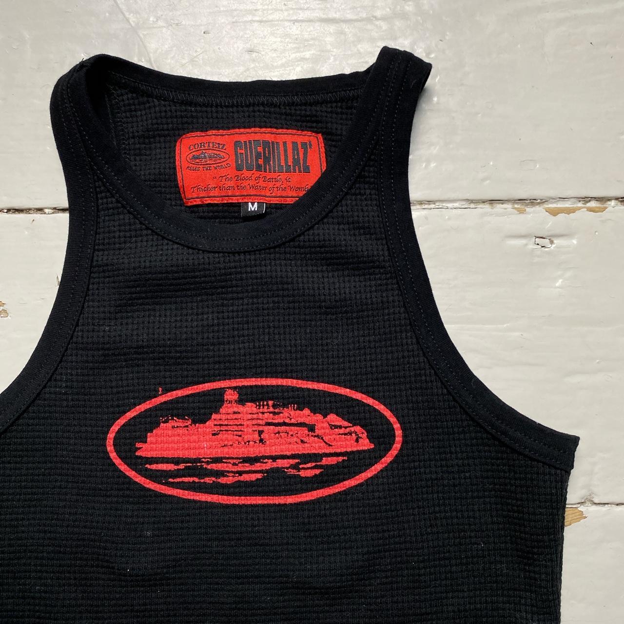 Corteiz CRTZ Alcatraz Black and Red Womens Tank Top Vest