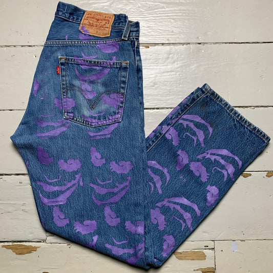 Saved For Your Soul by No Money Levis 501 Painted Joker Face Jeans