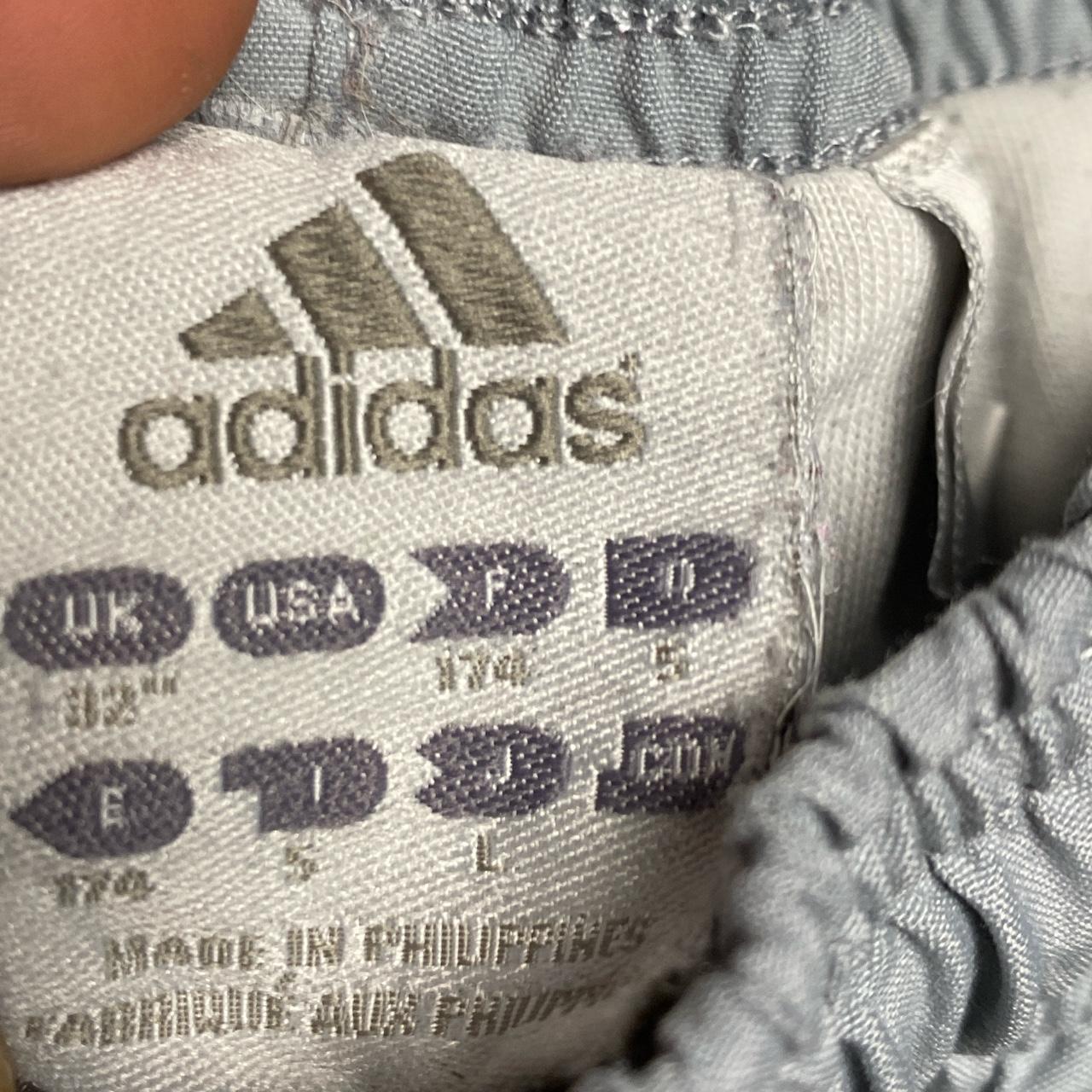 Adidas Silver and Grey Baggy Shell Track Pant Bottoms (L)