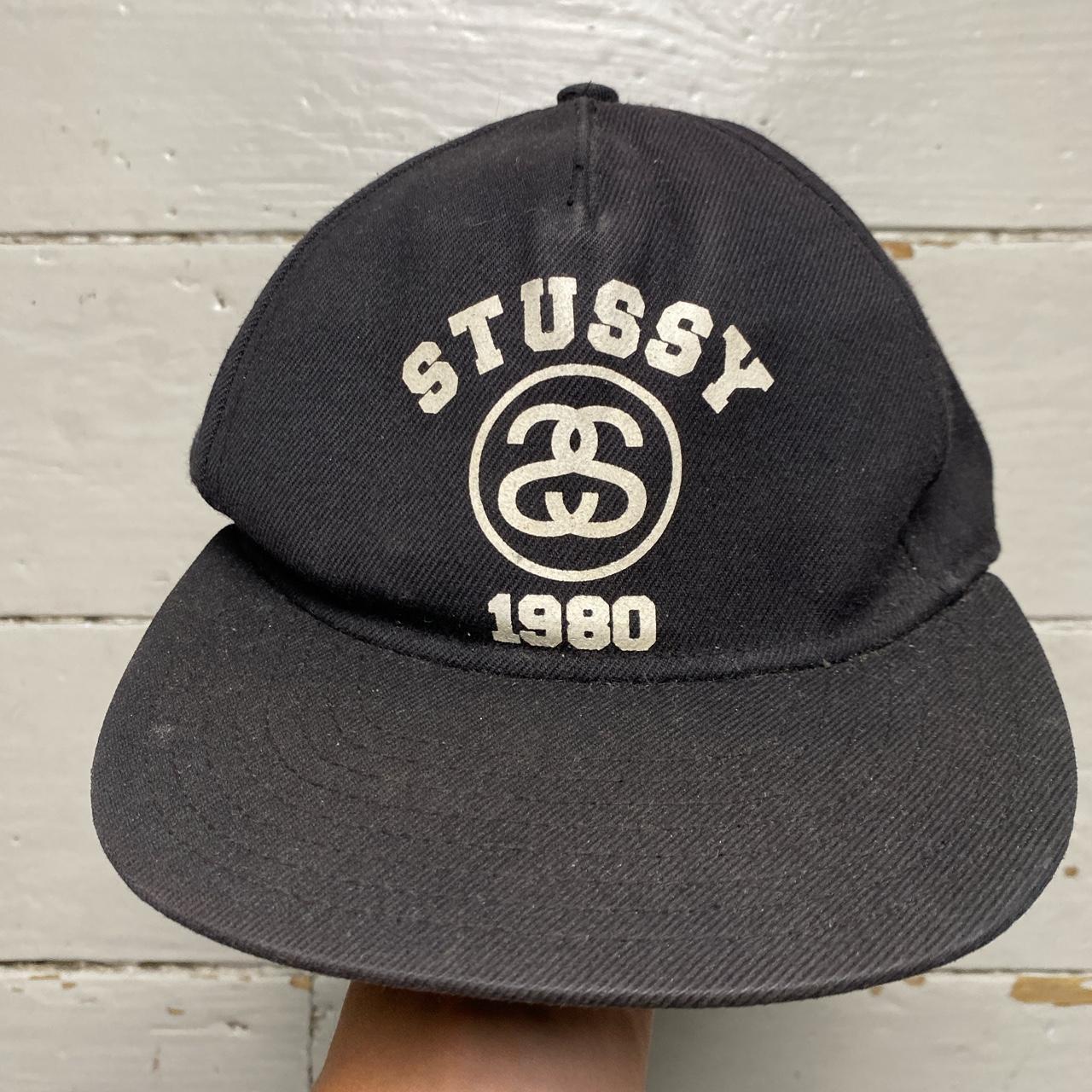 Stussy Vintage 90’s Green Brim Black and White Snapback Cap