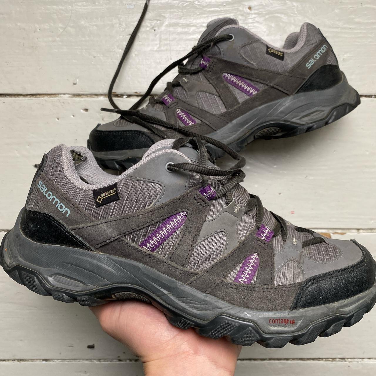 Salomon Goretex Grey and Purple Trainers