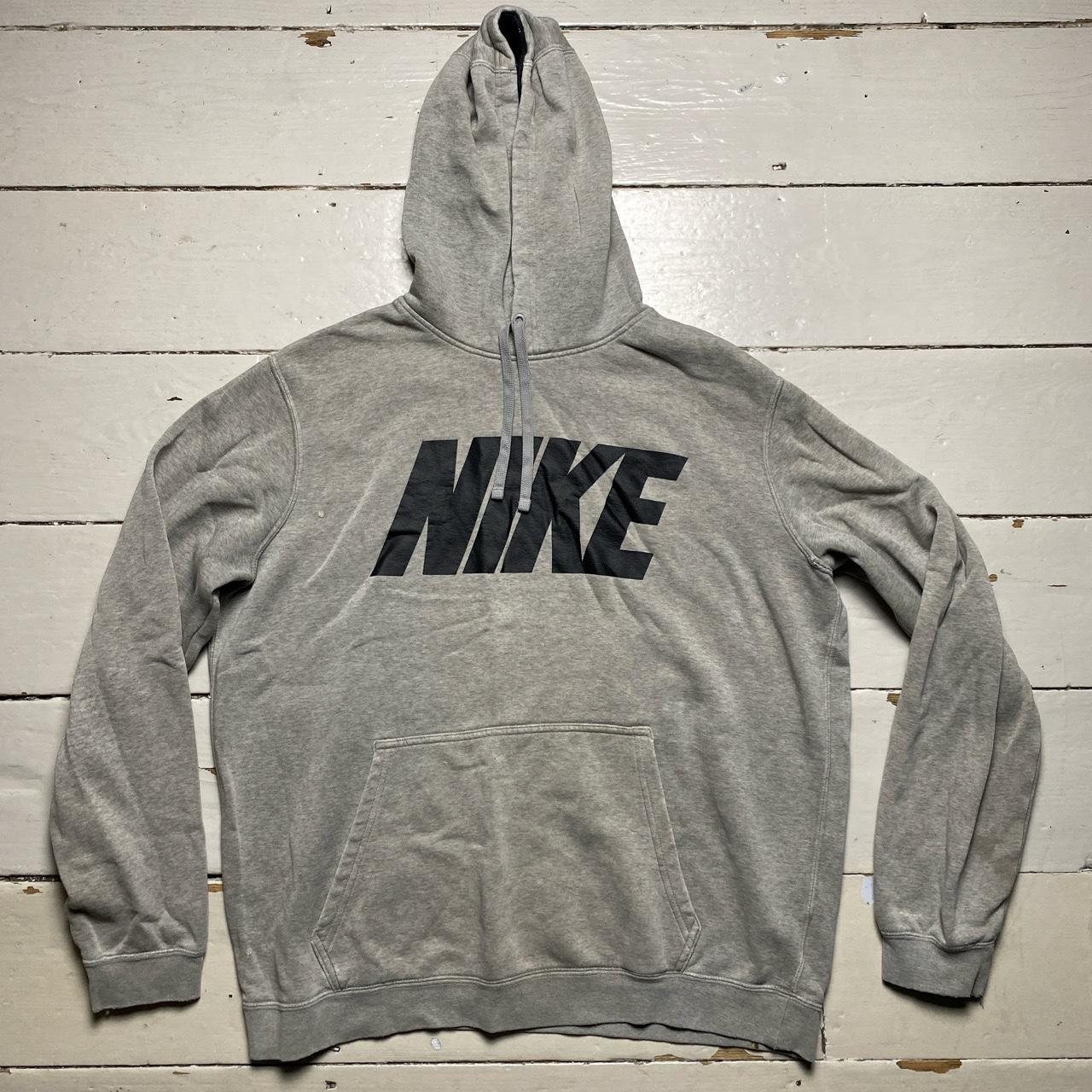 Nike Club Spellout Grey and Black Hoodie