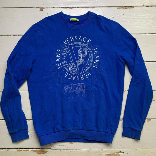 Versace Jeans Blue and White Jumper