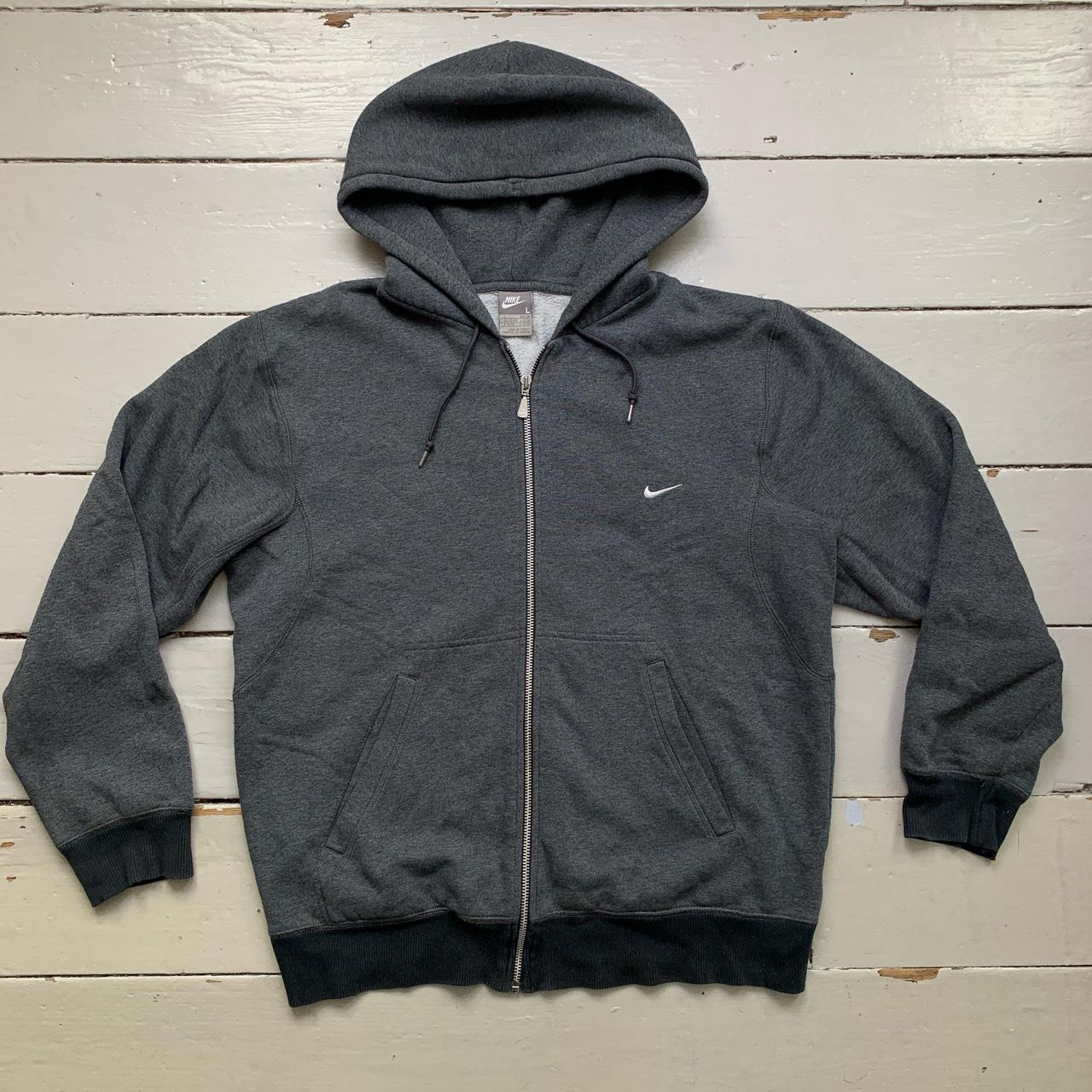 Nike Swoosh Grey and White Vintage Hoodie