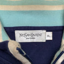YSL Yves Saint Laurent Vintage Zip Jumper Navy Cream and Baby Blue (2XL)
