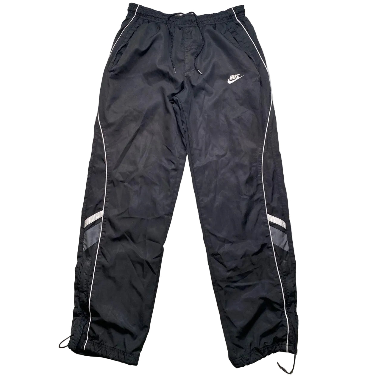 Nike Black and White Shell Trackpant Baggy Bottoms (S)