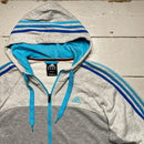 Adidas Performance Essentials Grey and Tri Tone Blue Hoodie