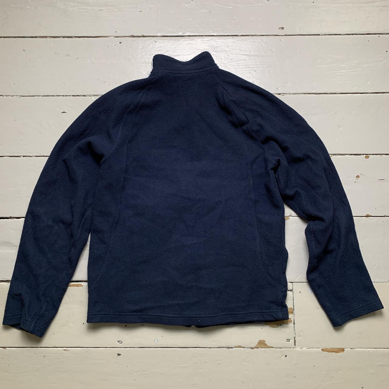 Adidas Vintage Clima Warm Fleece Zip Jumper Navy and White