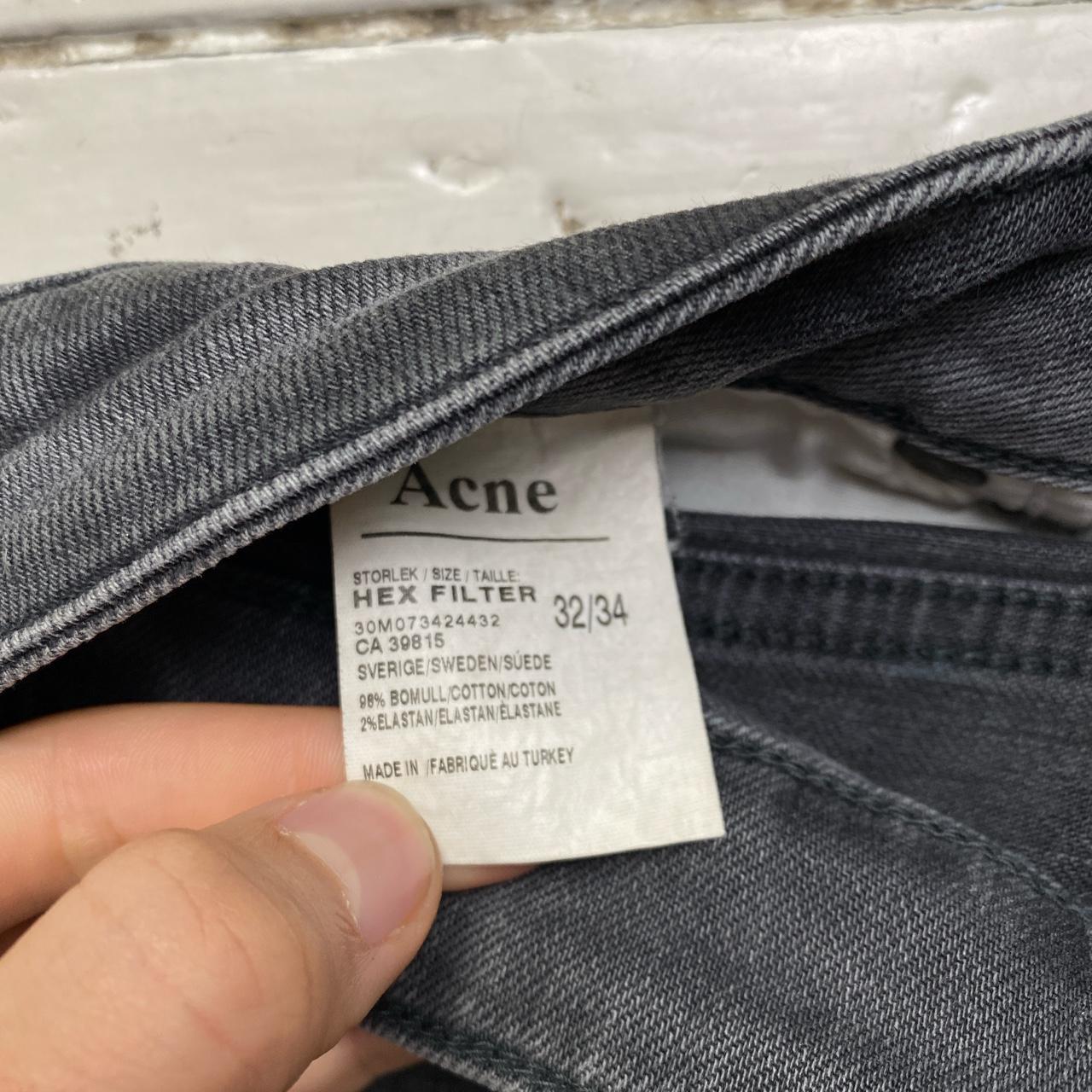 Acne Studios Hex Filter Grey Roll Up Jeans