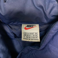 Nike Vintage 90’s Bomber Puffer Coat Navy and White Big Swoosh (XL)