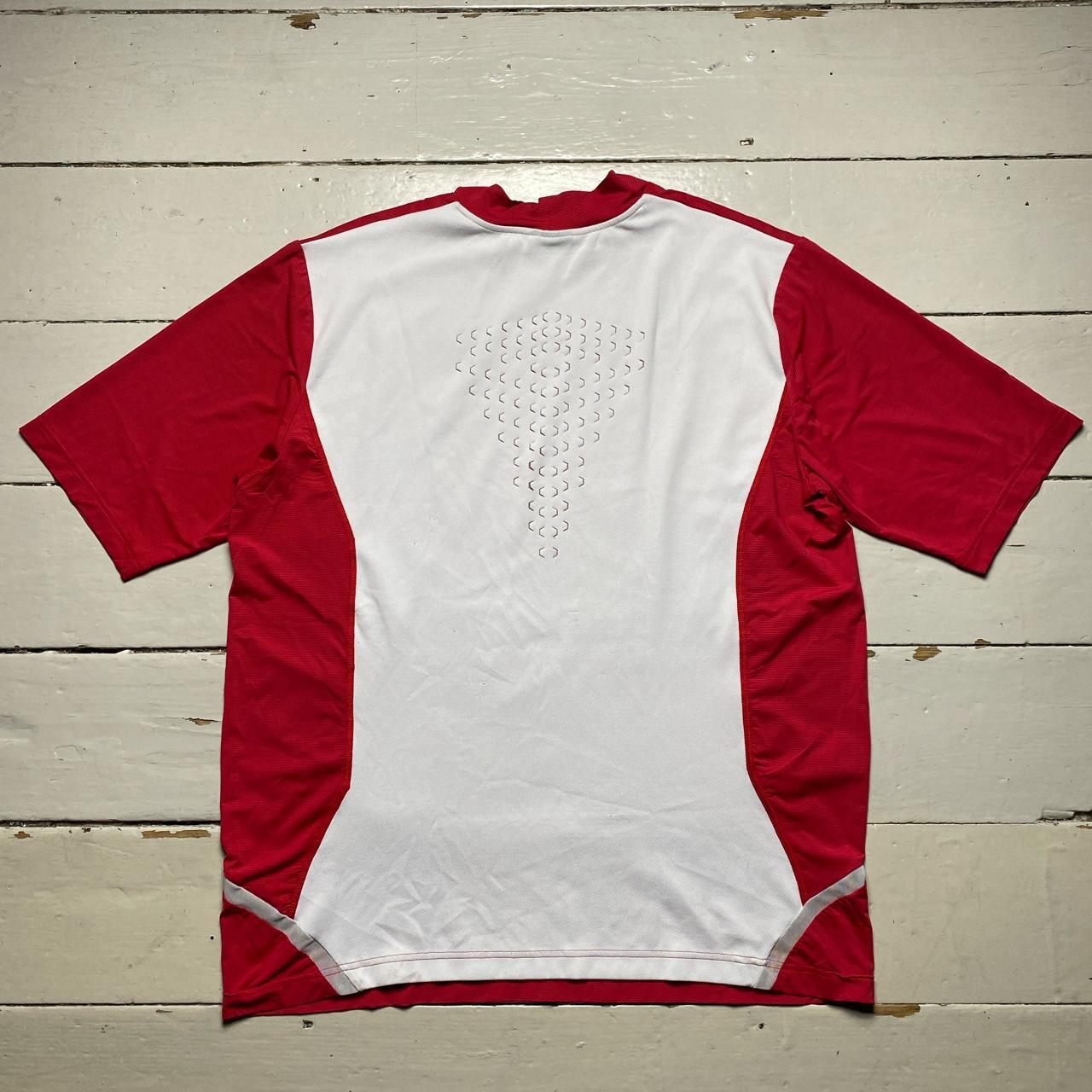 Nike Vintage Therma Fit Golf Swoosh T Shirt Red and White