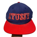 Stussy Vintage Green Brim Navy and Red Circus Snapback Cap