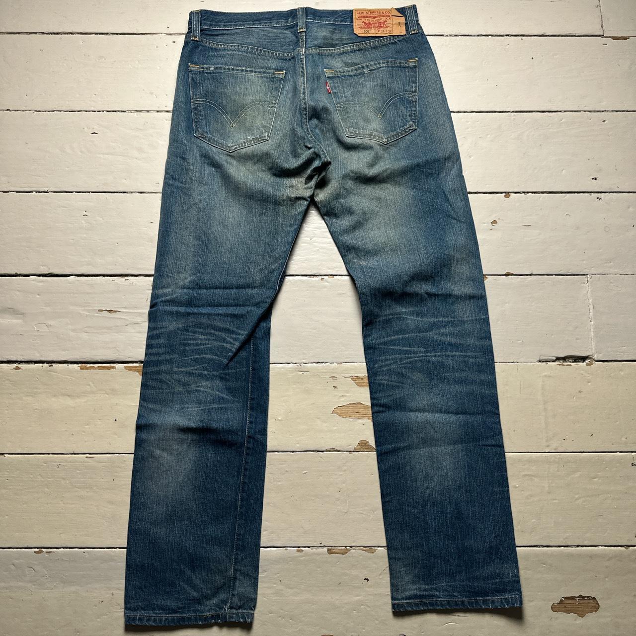 Levis 501 Navy Stonewashed Vintage Baggy Jeans