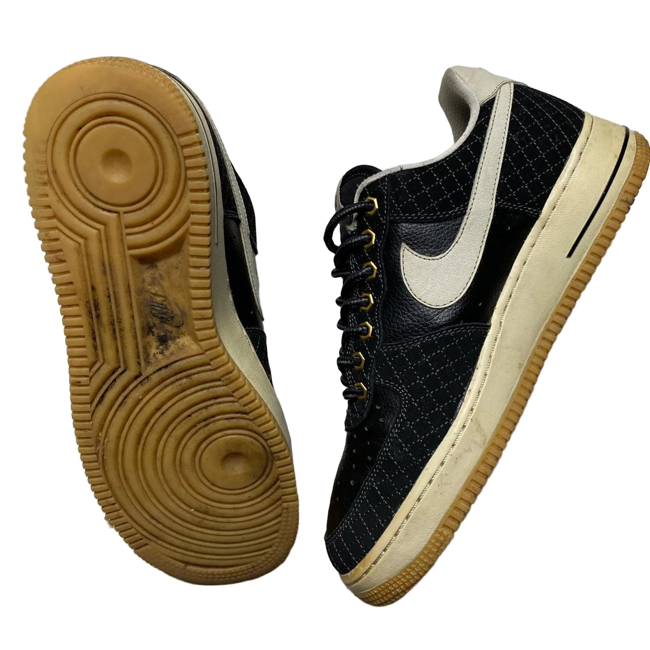 Nike Air Force 1 Lumber Black White and Gum Sole (UK 9)