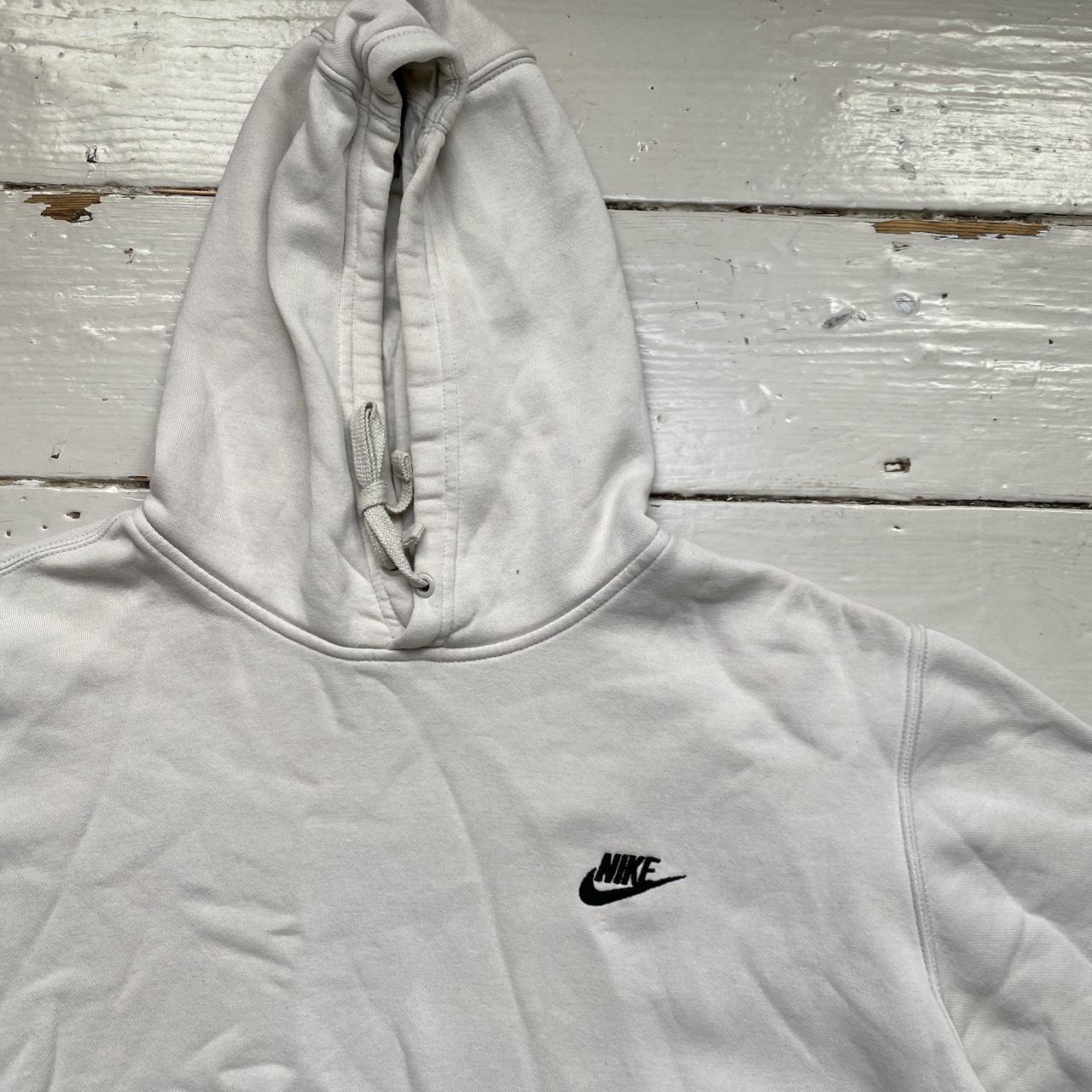 Nike Cream White and Black Swoosh Hoodie