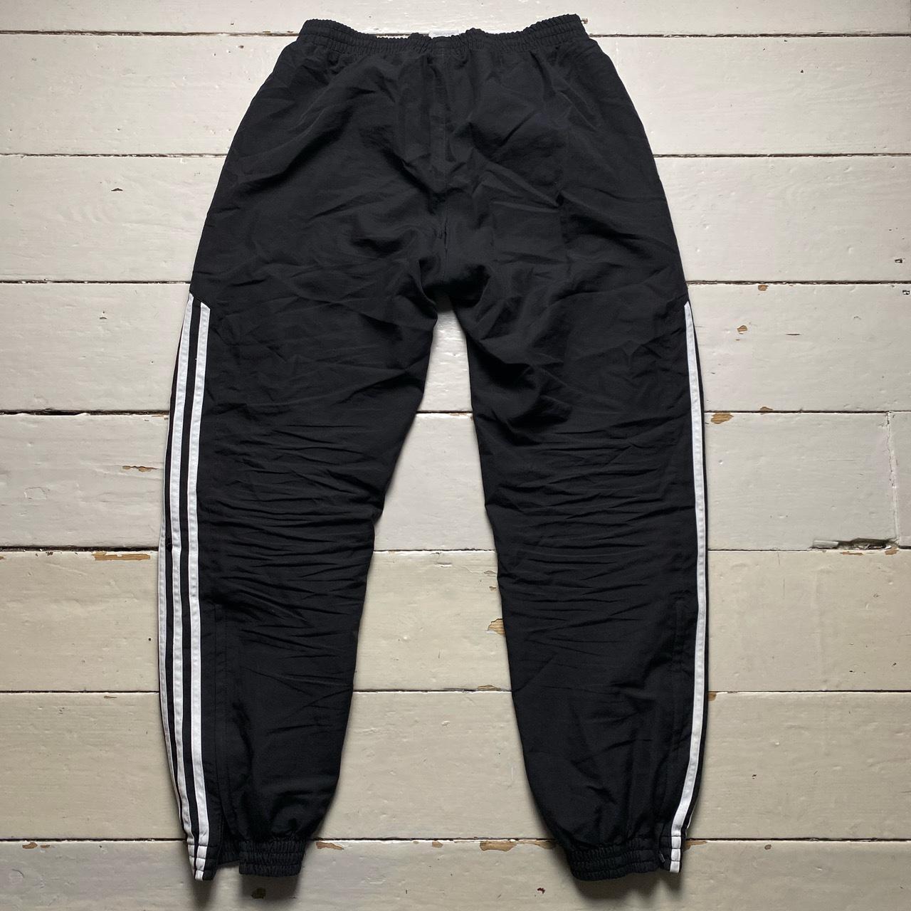 Adidas Black and White 3 Stripe Shell Trackpant Bottoms